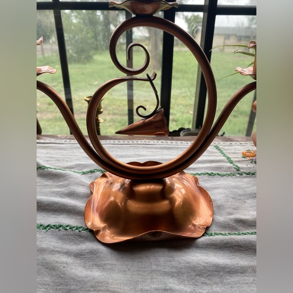 VTG Gregorian Copper Candelabra- Mid Century, 1950’s! 3 Arms Hanging Snuffer! - Picture 3 of 14